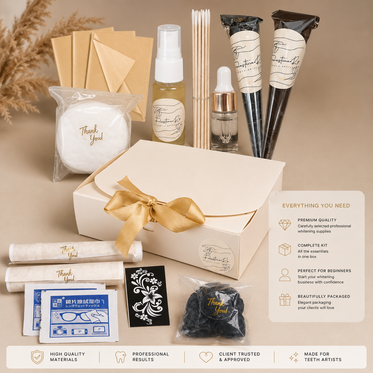 Falastina at-home henna kit with cones, sealant, and accessories (2)