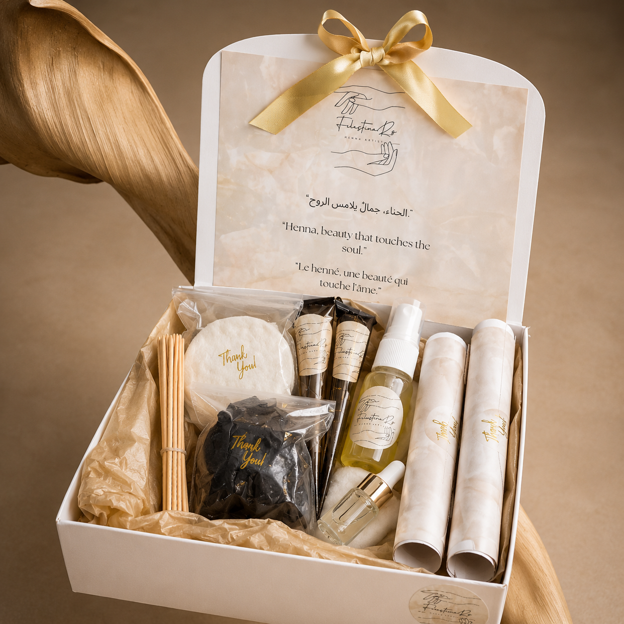 Falastina at-home henna kit with cones, sealant, and accessories